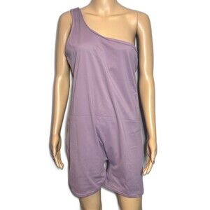 Summer  Maternity One Shoulder Bodysuit  Pregnancy Romper Purple Sz 14 Yoga